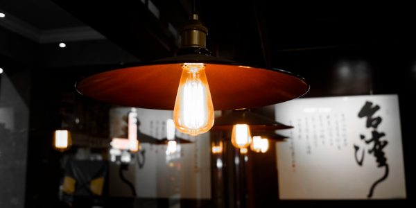 Photo Japanese tree branch glass table lamp
