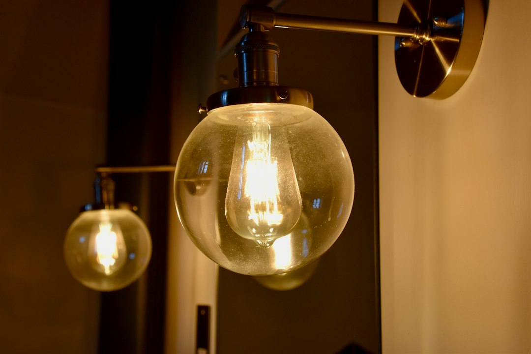 Photo color changing exposed bulb vanity lighting